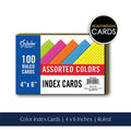 INDEX CARD 4 X 6 COLOR RULED