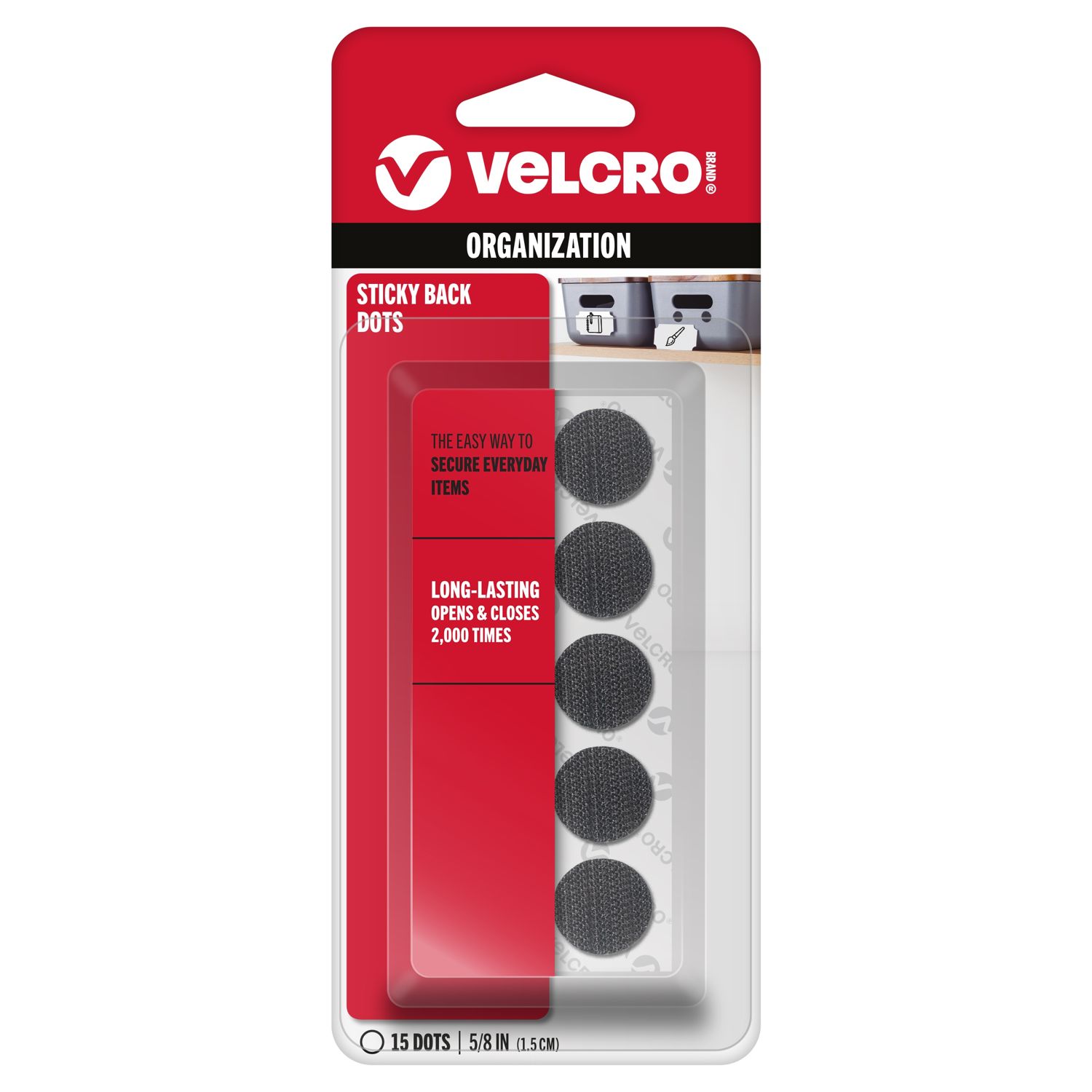 VELCRO® Brand Sticky Back Coins | .625"  | 15Pkg