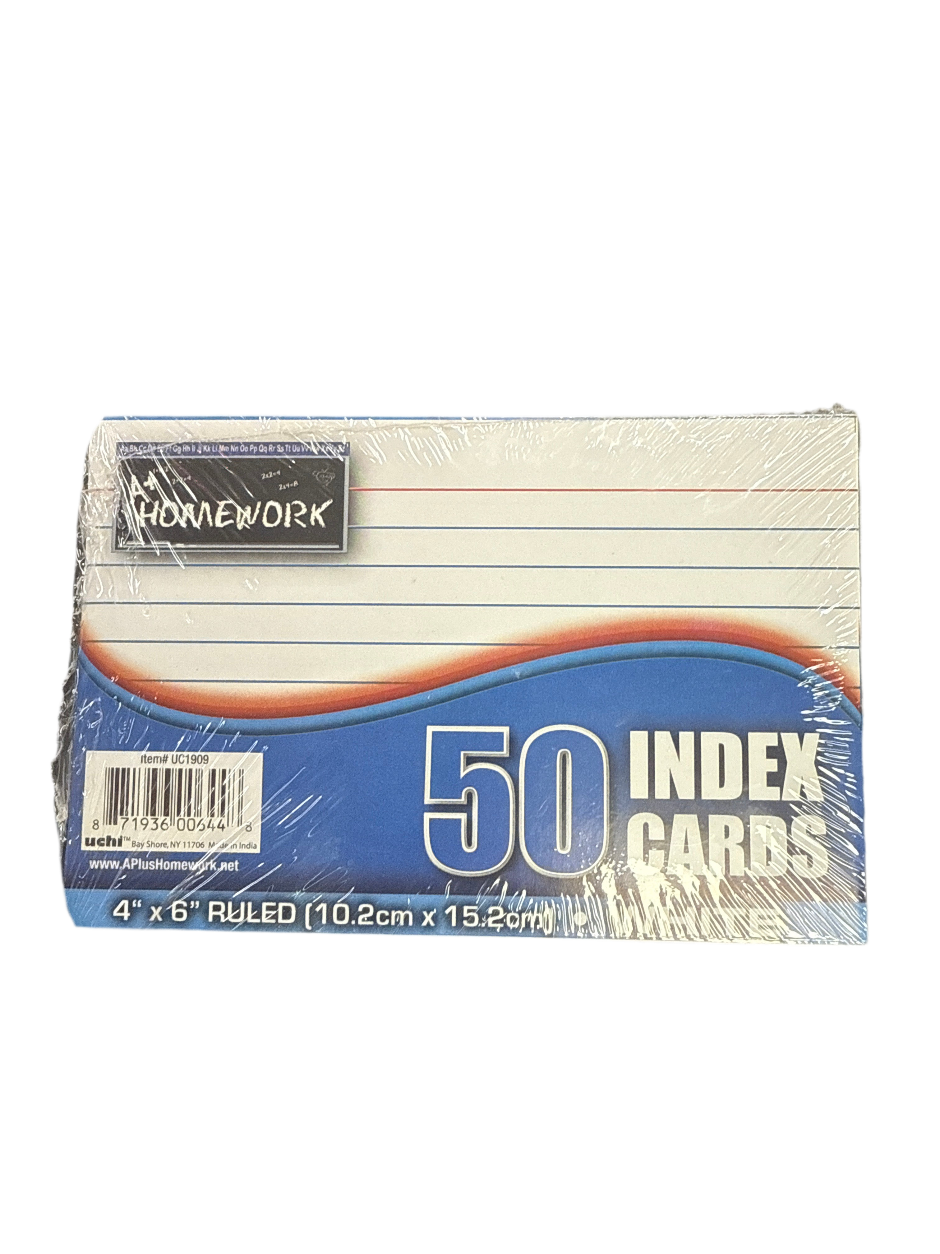 Ruled Indez Card White 4” x 6” Pq. 50