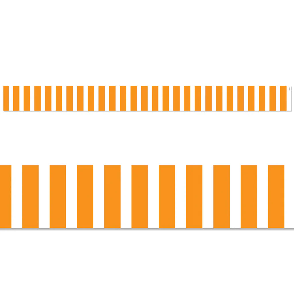 ORANGE BOLD STRIPES EZ BORDER 48FT. 24 STRIPS