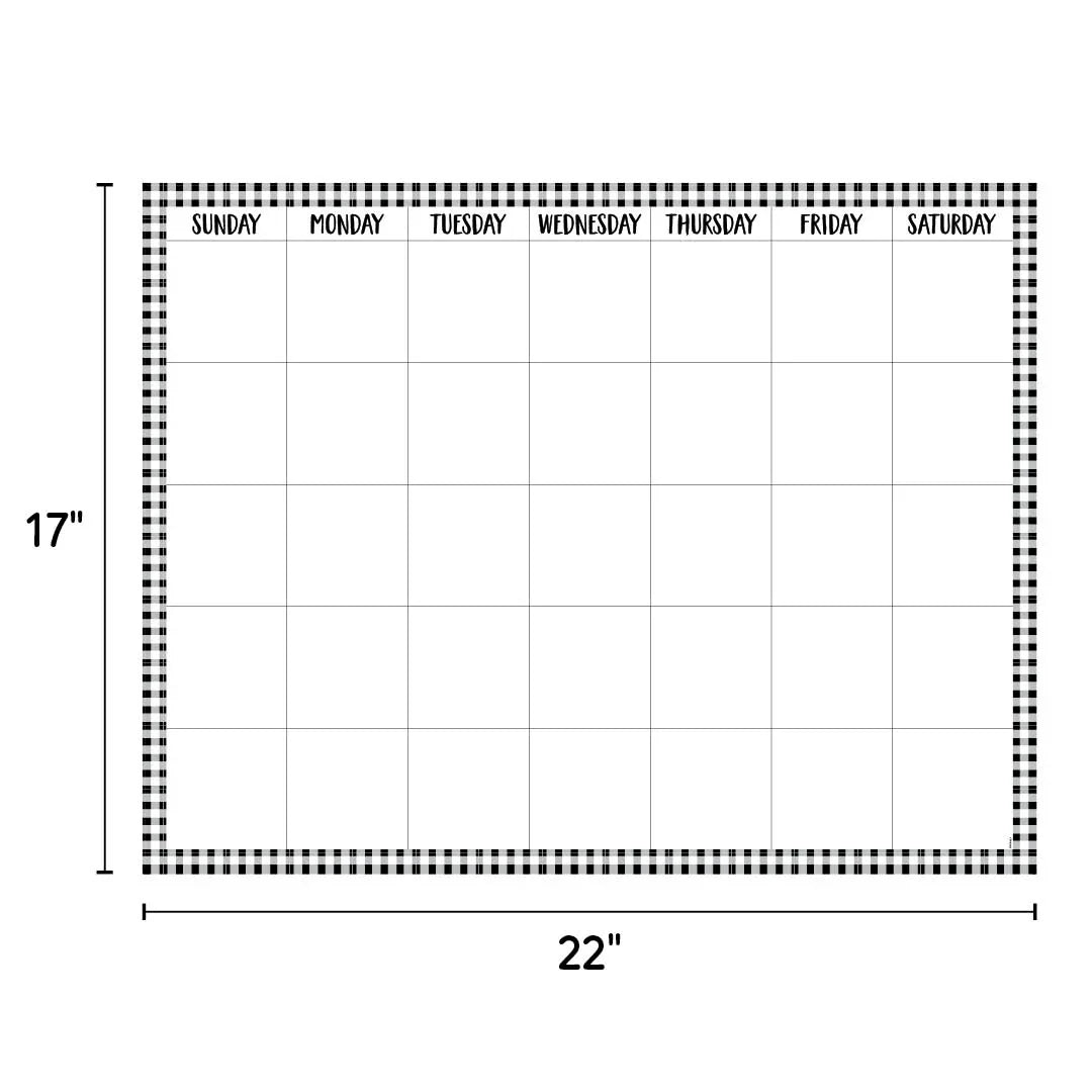 Buffalo Check Calendar Chart