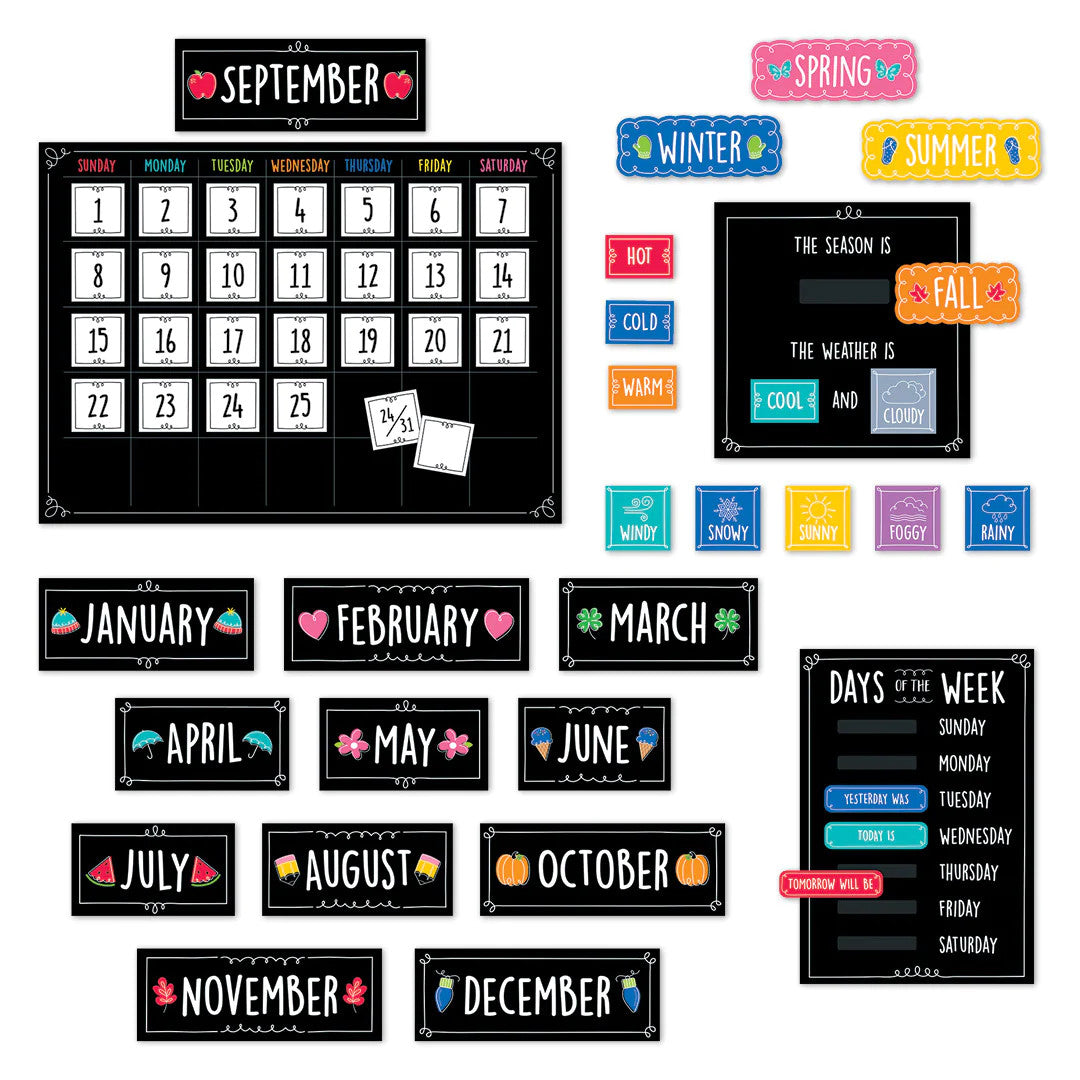 Doodle Calendar Set Bulletin Board