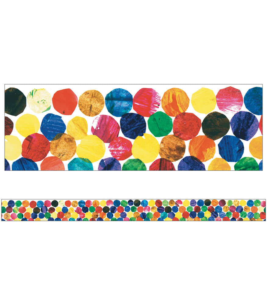 The Very Hungry Caterpillar Dots Straight Bulletin Board Borders |  12 strips