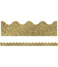 Gold Glitter Scalloped Bulletin Board Borders | 13 strips