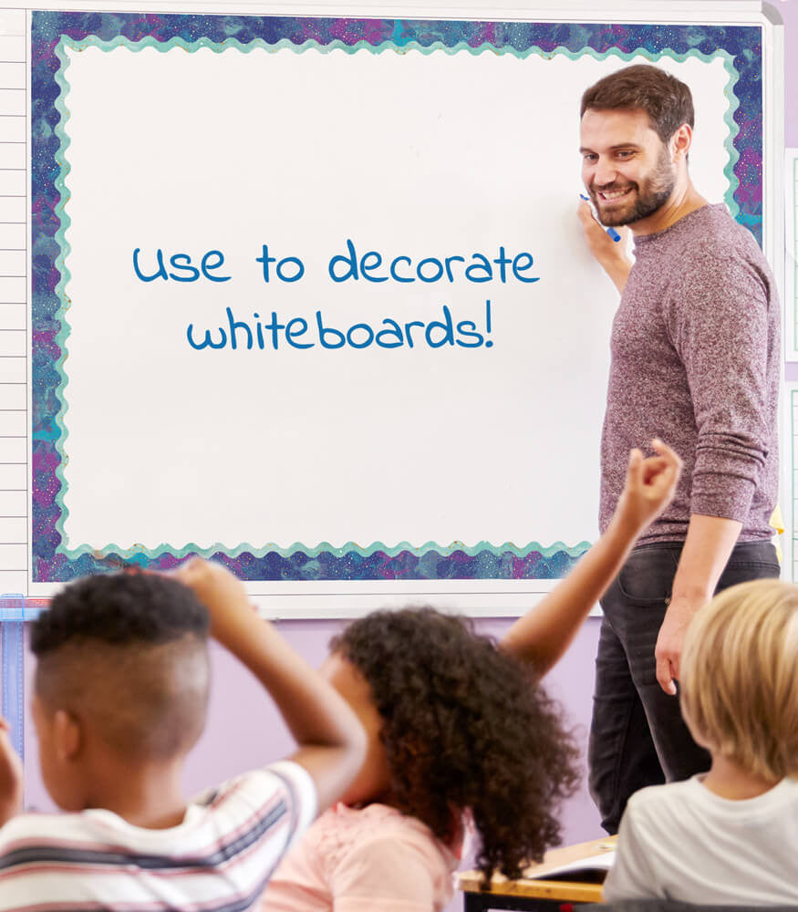 Watch Video  Galaxy Scalloped Bulletin Board Borders | 13 strips