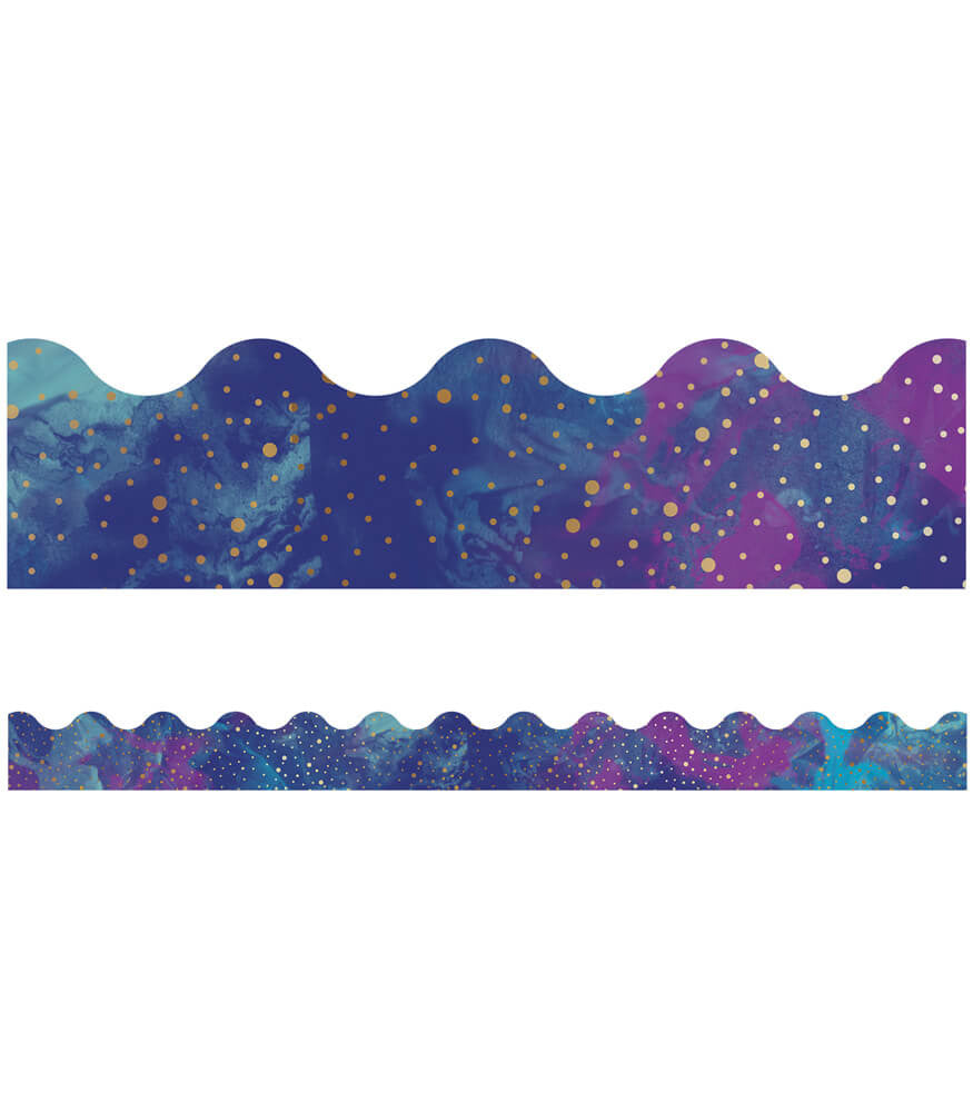 Watch Video  Galaxy Scalloped Bulletin Board Borders | 13 strips