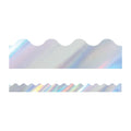 BORDER SCALLOPED HOLOGRAPHIC SILVER