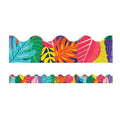 COLORFUL LEAVES SCALLOPED BORDERS