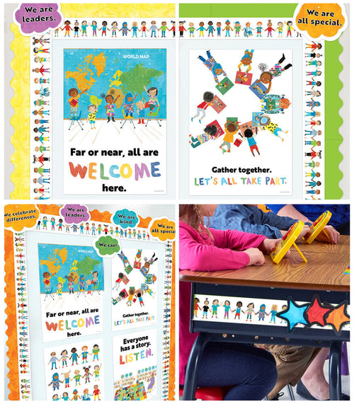 All Are Welcome Kids Straight Bulletin Board Borders |  12 strips