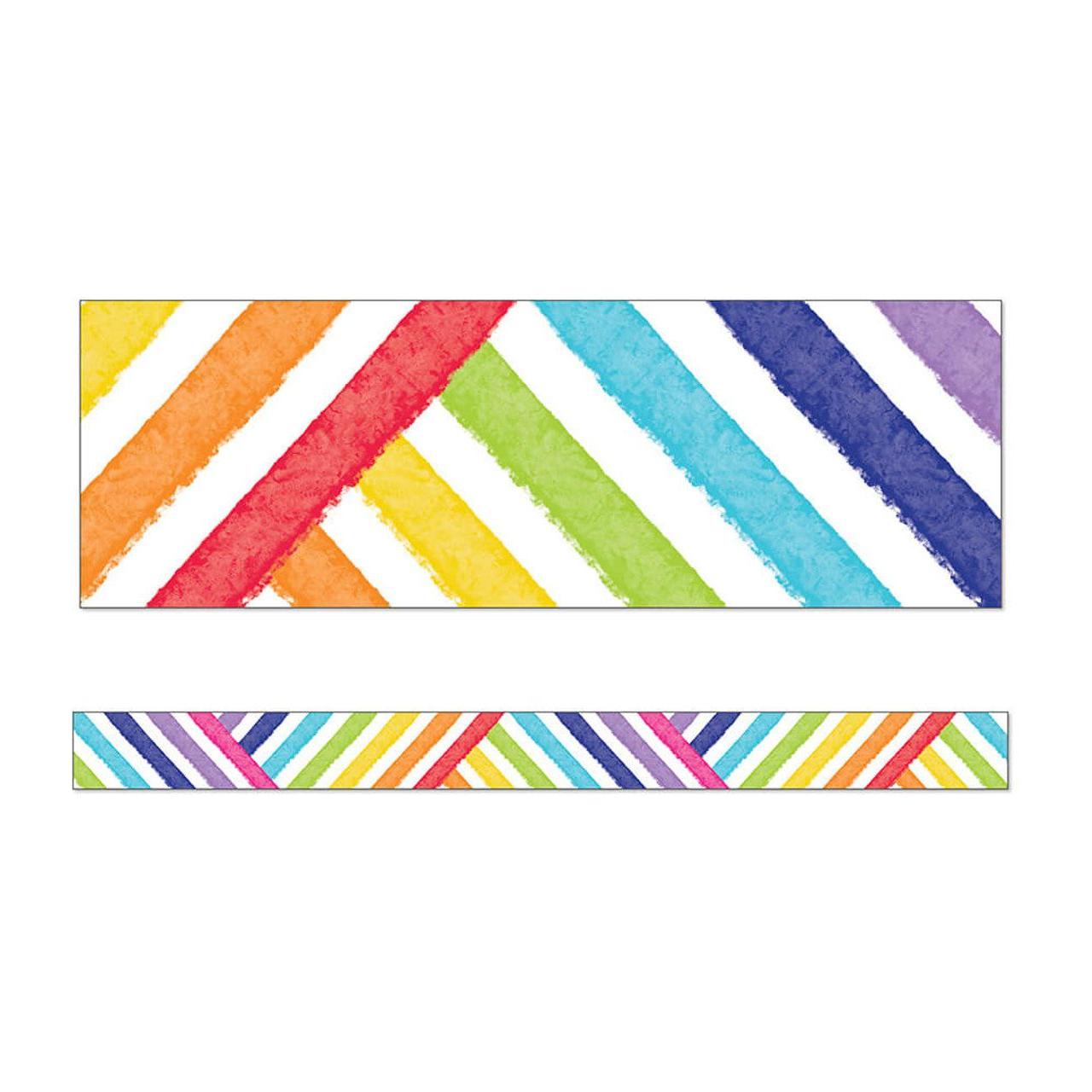 Crisscross Rainbow Straight Borders