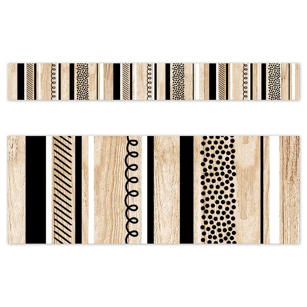 CORE DECOR STRIPES AND DOODLES ON WOOD BORDER