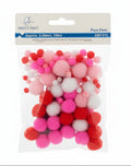 Pom-Pom  Asst Colors and Sizes |  Rosa , Rojo Blanco | 5-20m | 10pcs