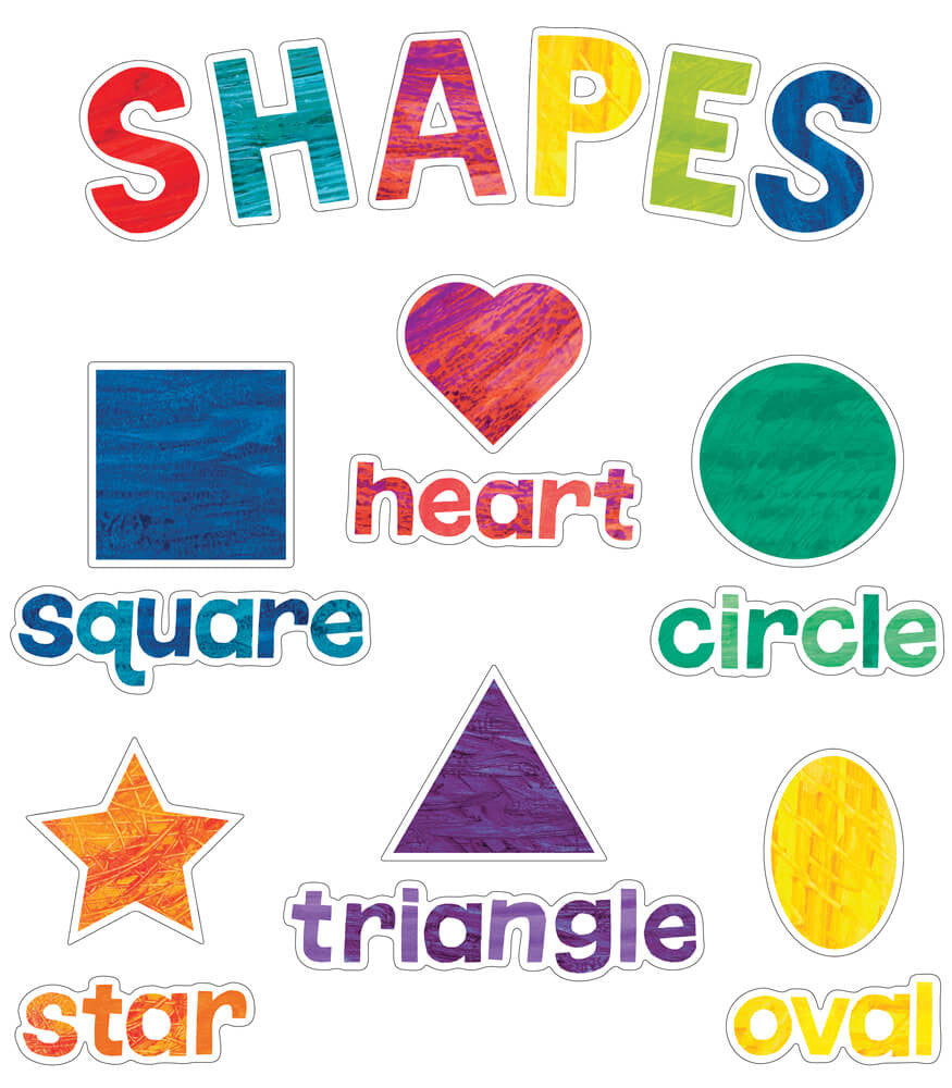 World of Eric Carle Shapes Mini Bulletin Board Set |  32 pieces Grade PK-2 | Ages 4-8