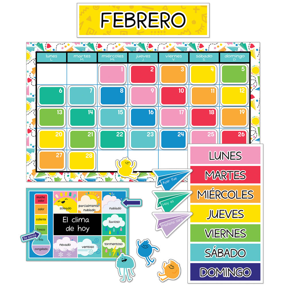 Happy Place Spanish Calendar Bulletin Board Set | 138 pieces