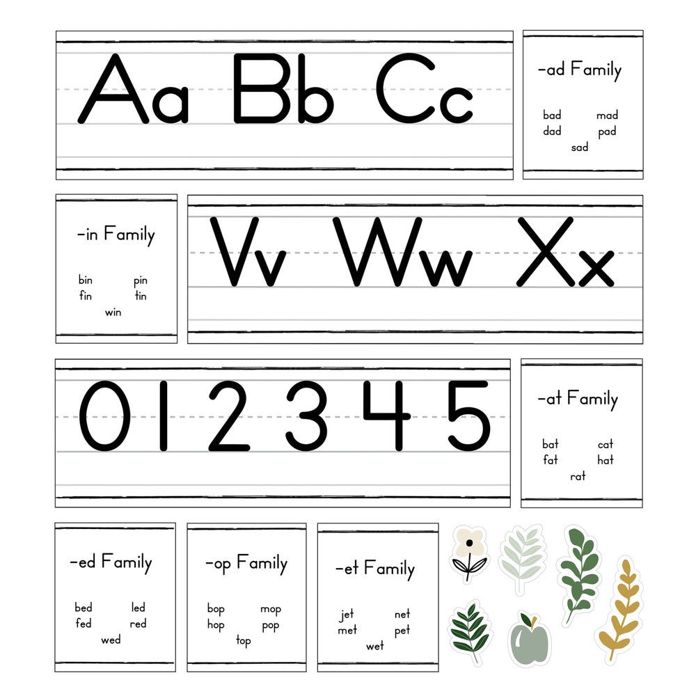FARMHOUSE ALPHABET LINE: MANUSCRIPT BULLETIN BOARD