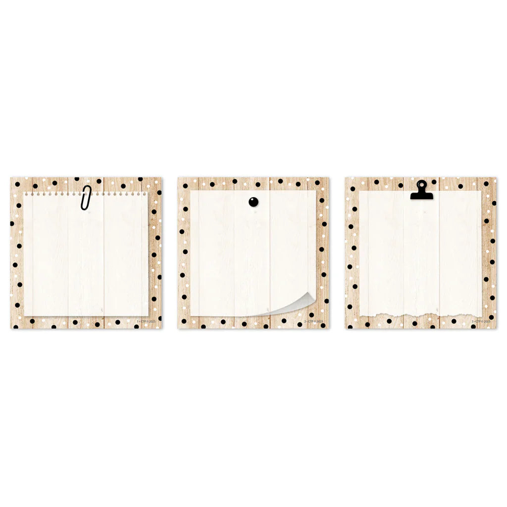 POLKA DOTS ON WOOD 3INCH DESIGNER CUT OUTS 36 PCS