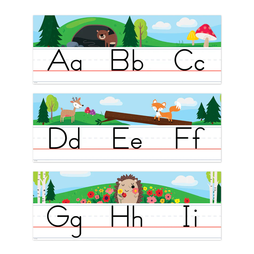 Woodland Friends Alphabet Line Bulletin Board | 11pcs