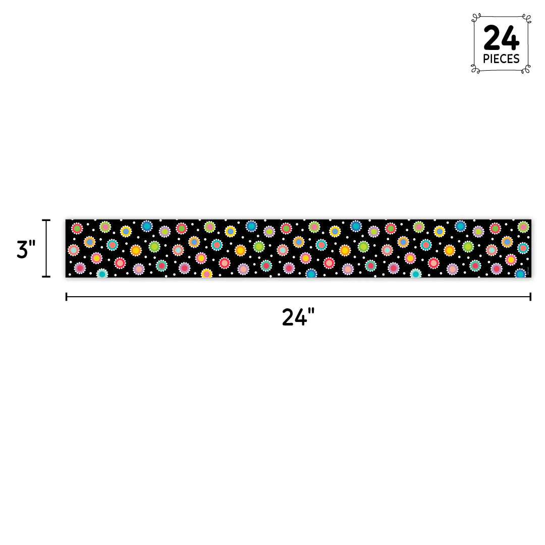 Core Decor Dotted Dots on Black EZ Border | 24pcs | 24-inch strips