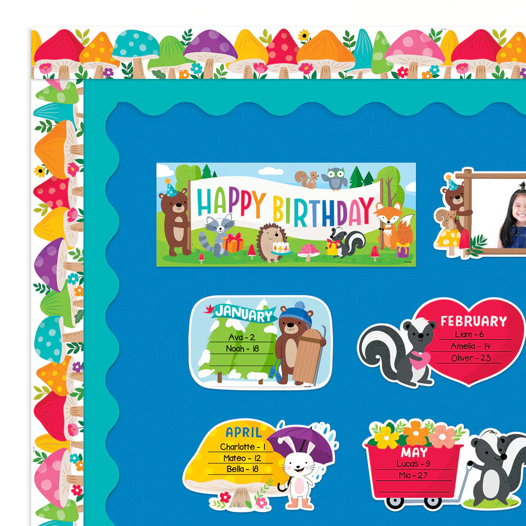 Woodland Friends Jumbo Mushrooms EZ Border | 24pcs | 24-inch strips