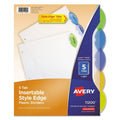 PLASTIC DIVIDERS 5-TAB SET MULTICOLOR