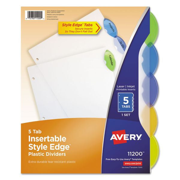 PLASTIC DIVIDERS 5-TAB SET MULTICOLOR