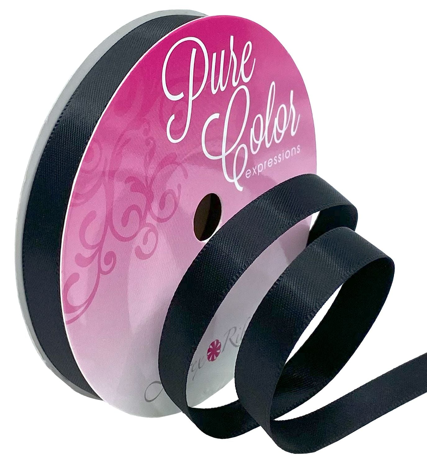 Black Ribbon Double-Faced Satin  | 3/8"X15yd