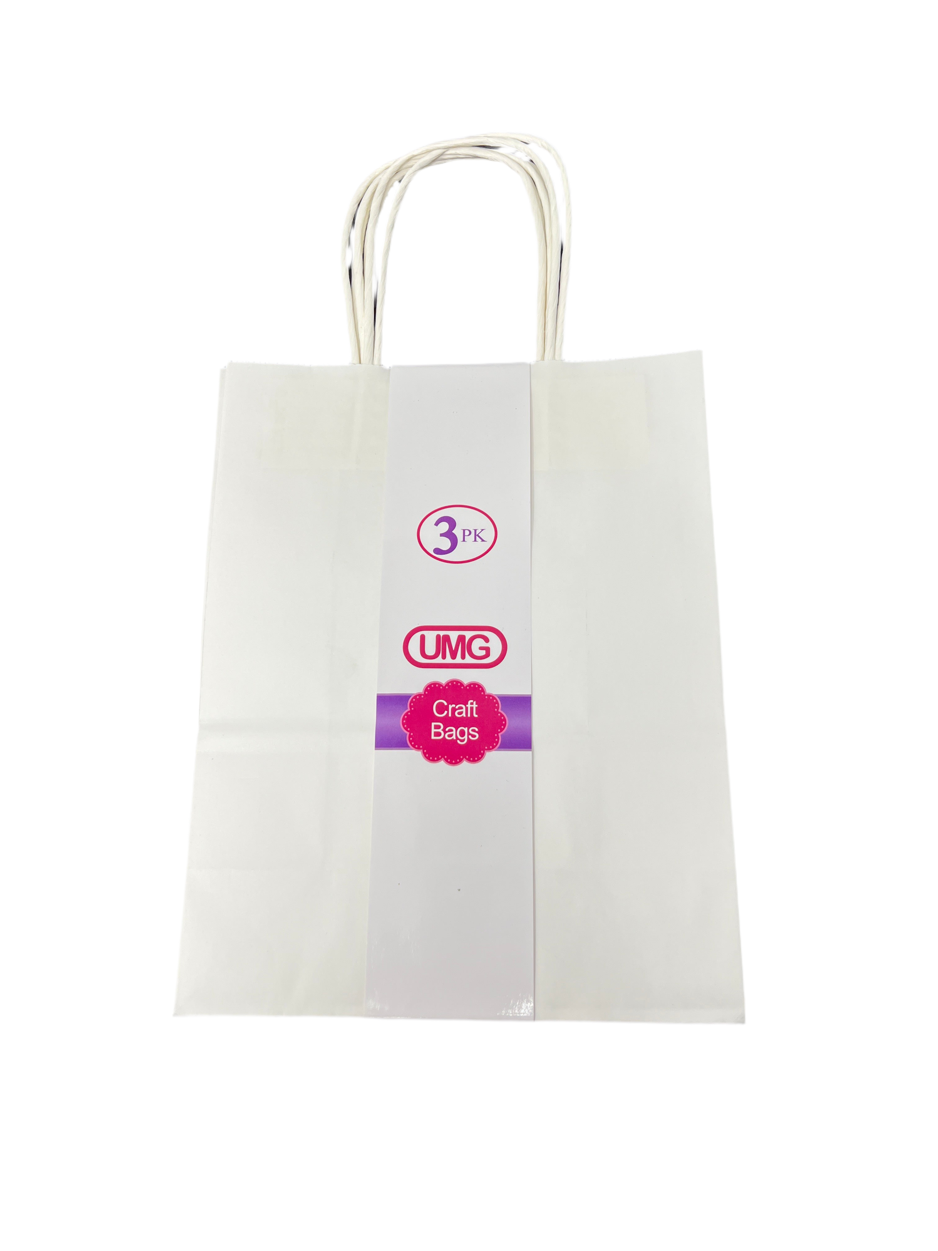 CRAFT BAG MEDIUM 19X10X25CM WHITE 3PC