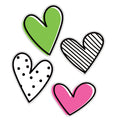 Jumbo Doodle Hearts Extra Large Cutouts |  12 cut-outs
