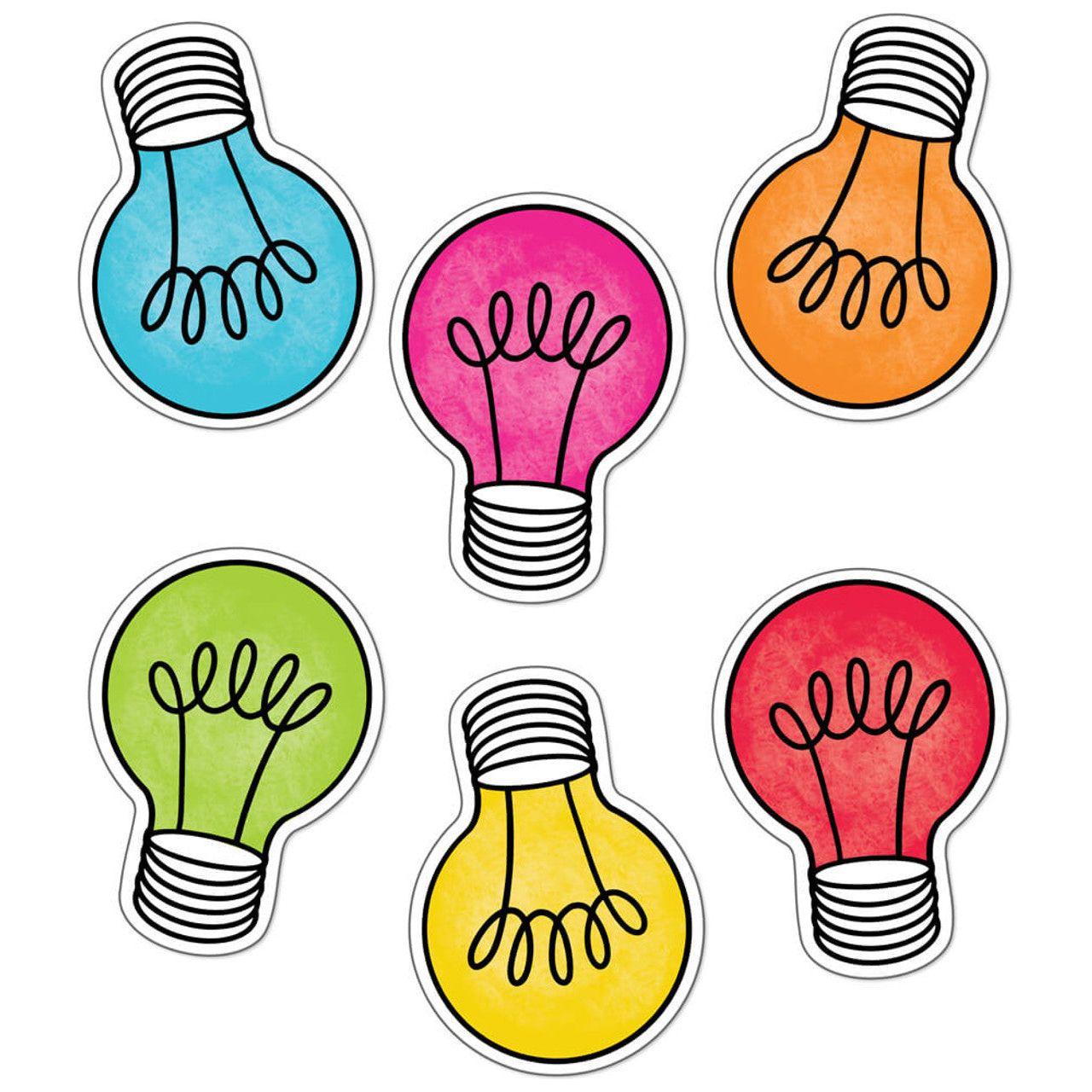 Colorful Light Bulbs Cut-Outs