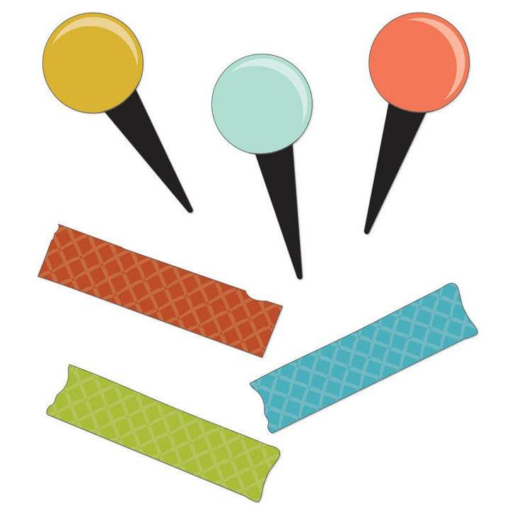 Pins & Tape Mini Cutouts |  60 pieces