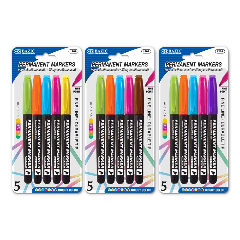 FANCY COLORS FINE PERMANENT MAKERS PQT. 5