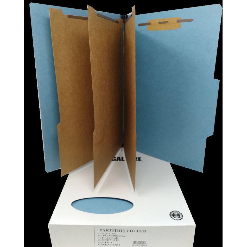 3 Partition Folder | Blue | Legal | Box/10