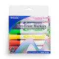 DRY ERASE MARKER BRIGHT COLORS CHISEL PQT.12