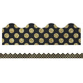 BORDER SCALLOPED GOLD GLITTER DOTS