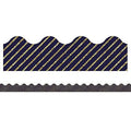 BORDER SCALLOPED GOLD GLITTER AND NAVY STRIPE