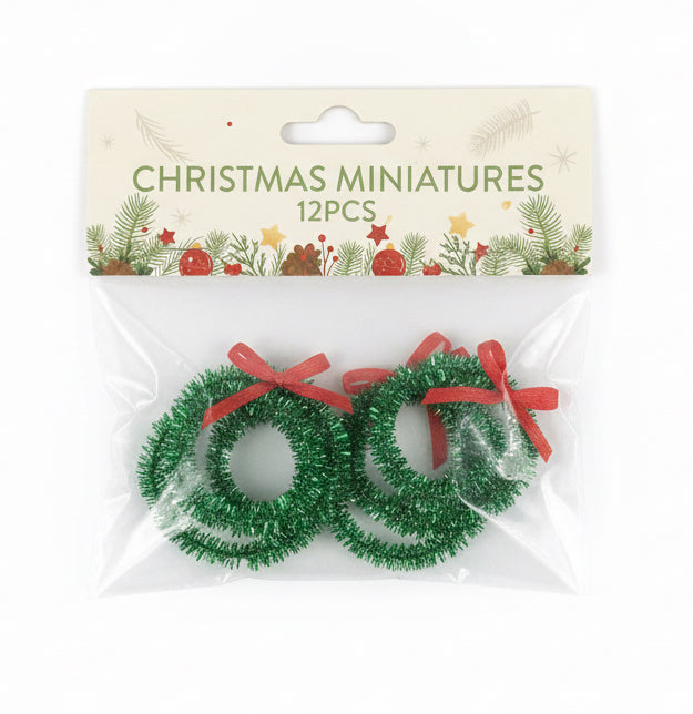 Christmas Mini Wreath  12PCS