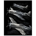 ENGRAVING ART SILVER FOIL FIGHTER PLANES 3 PC