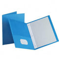 TWIN POCKET FOLDER W/TANG FAST. LT. BLUE BOX/25