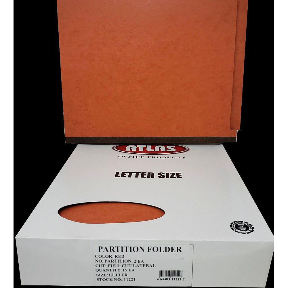 2 Partition Folder | Lateral | Red | Letter | Box/15