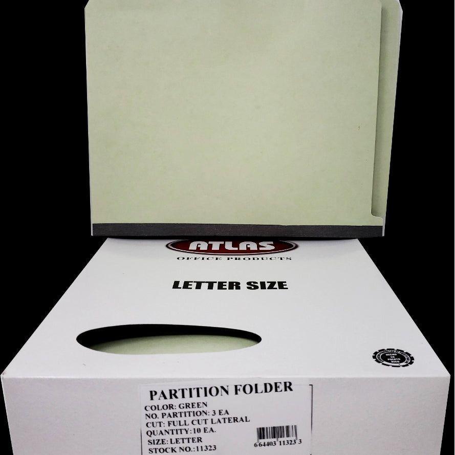 Partition Folder | Lateral | Green | Letter | Box/10
