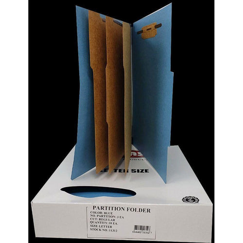 3 Partition Folder | Blue | Letter | Box/10