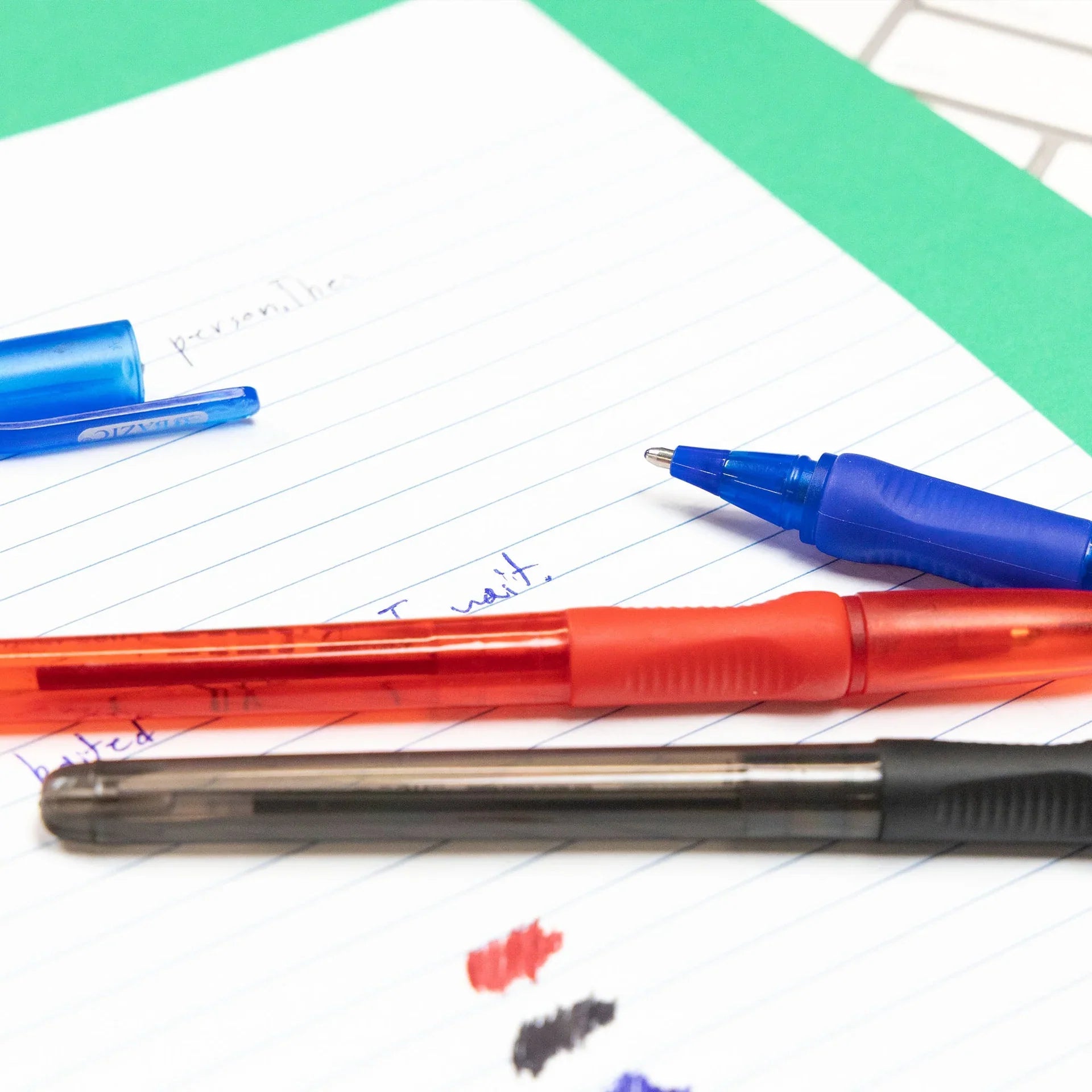 BAZIC Jetz 1.4 mm Tip Asst. Color FUSE Tech Ink Pen w/ Cushion Grip (8/Pack)