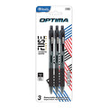 Optima Black FUSE Tech Ink Retractable Pen w/Grip(3/Pack)