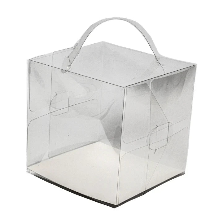 PVC CLEAR CUBE BOX WITH HANDLE 6X6IN 3PCS