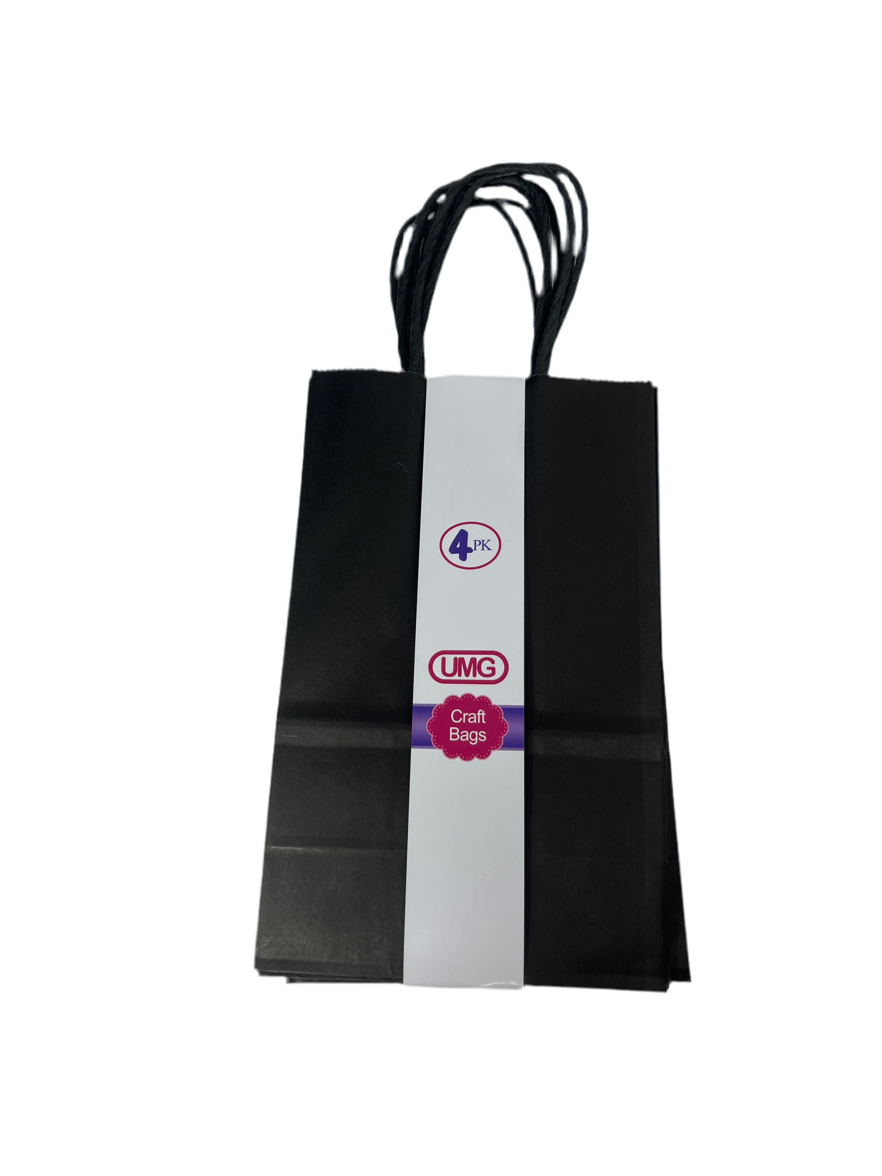 CRAFT BAG SMALL 13X8X21CM BLACK 4PC