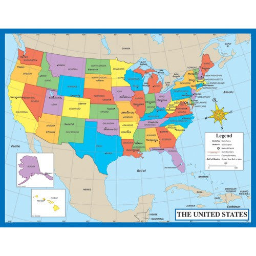 MAP OF THE UNITED STATES CHART