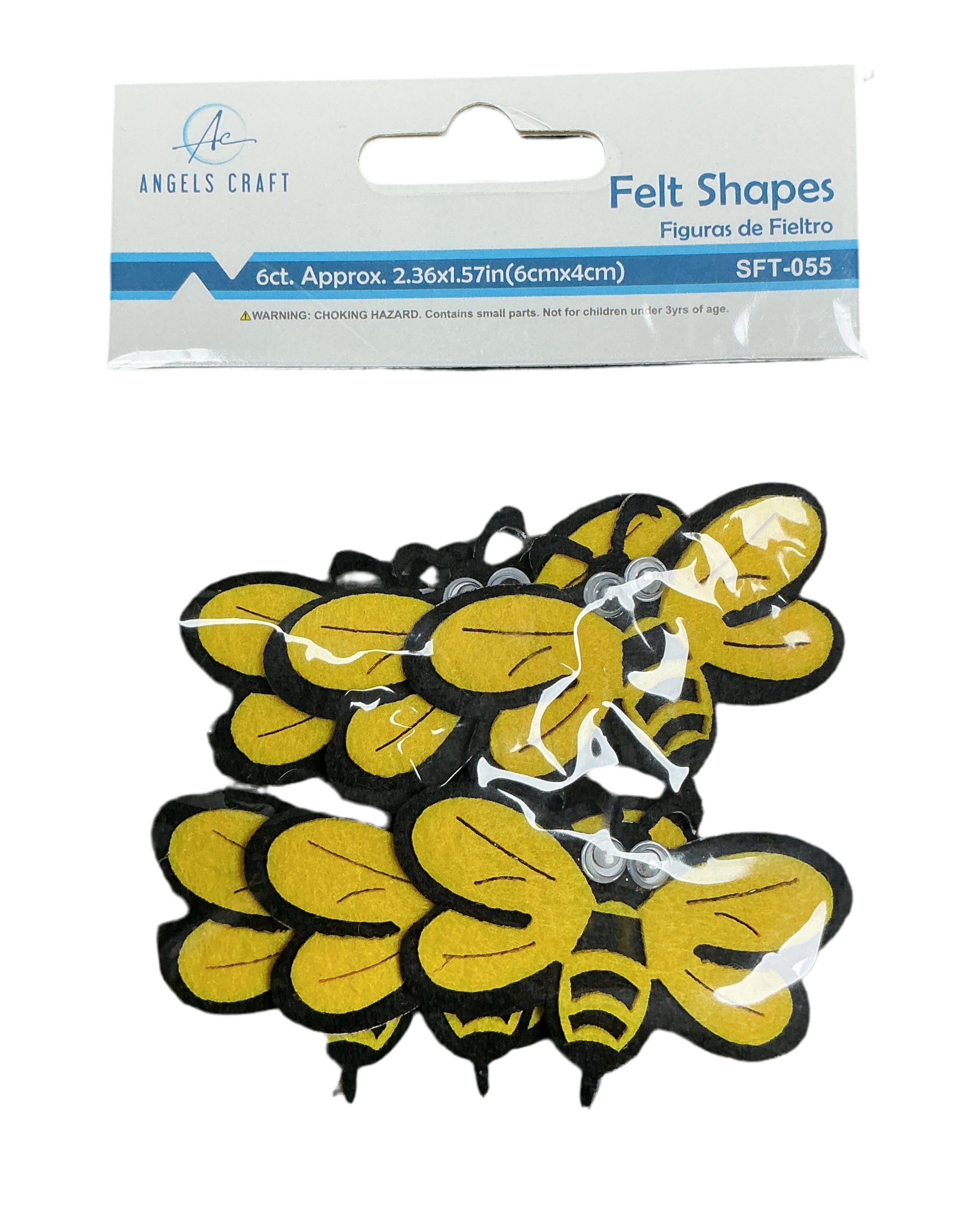 Felt Bee | 6ct | 2.3"x1.7" | 6x4.4cm