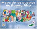 Cartel Mapa Con Pueblos De Puerto Rico