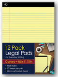 iQ Legal Pads Canary 8.5" x 11.75" 600 Sheets Pkg. 12