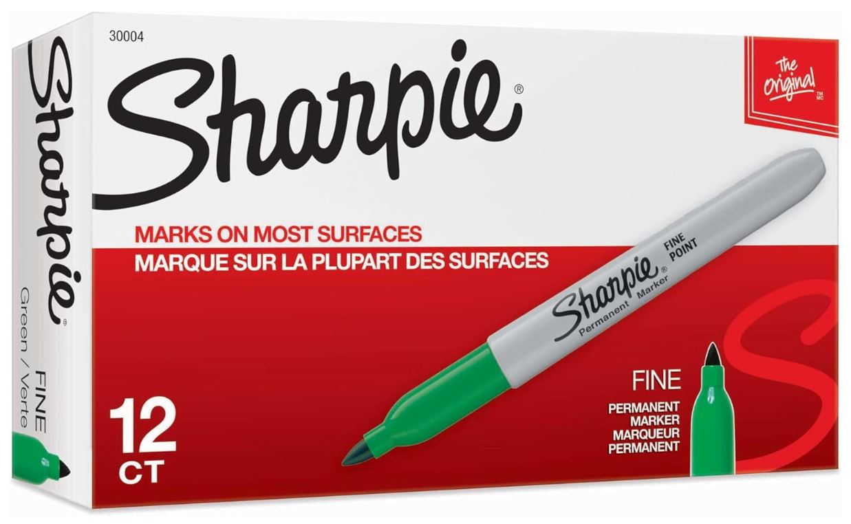 Sharpie Permanent Markers Fine Green Cj. 12